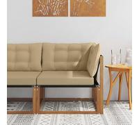 Teenpull Canapé d'angle d'extérieur en bois d'acacia massif et textilène, module de salon, partie centrale pour terrasse, balcon, jardin d'hiver, terrasse, extérieur, résistant aux intempéries, peu