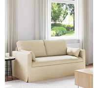 Teenpull Canapé en tissu crème, 158 x 78 x 80 cm, cadre en métal, meuble modulaire rembourré pour salon, 2 places, salon et intérieur, solution confortable pour les soirées relaxantes