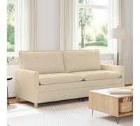 Teenpull Canapé en tissu crème avec cadre en métal, 3 places, 196 x 81 x 87,5 cm, housses amovibles, coussins double couche, pour salon et bureau