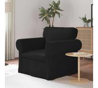 Teenpull Canapé en tissu noir 95 x 82 x 80 cm avec cadre en métal, modulaire, pour salon, chambre d'amis, chambre d'adolescent, rembourré, ergonomique, intérieur, facile à nettoyer