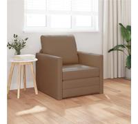 Teenpull Canapé-lit Cappuccino en cuir synthétique de 60 cm de largeur d'assise pliable avec fonction de couchage et fonction allongée pour salon, chambre d'amis et chambre d'adolescent, solution de