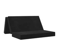 Teenpull Canapé-lit pliant, 160 x 67 x 45 cm, velours noir, convertible en matelas, avec surface de couchage respirante, idéal pour chambre d'amis, chambre à coucher, réversible avec housse amovible