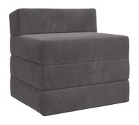 Teenpull Canapé-lit pliant en velours gris foncé - 200 x 70 x 10 cm - En mousse - Canapé lit rembourré avec coffre de lit - Pliable pour chambre d'amis et salon