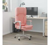 Teenpull Chaise de bureau avec fonction massage rose en cuir synthétique - Chaise pivotante ergonomique avec accoudoir et dossier réglable en hauteur - Pour bureau à domicile - Avec roulettes et pied