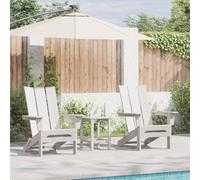 Teenpull Chaise de Jardin 2 pcs Blanc 80,5 x 74,5 x 92 cm Polyéthylène résistante aux intempéries avec accoudoirs pour Espace extérieur Moderne et Confortable