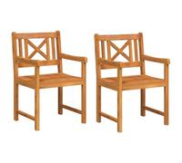 Teenpull Chaise de Jardin en Bois d'acacia Massif 2 pcs 56 x 56 x 90 cm, chaises Patio Robustes et Confortables pour extérieur, Design Moderne avec accoudoirs Pratiques