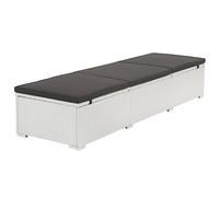 Teenpull Chaise Longue en résine tressée Blanche avec Coussin épais Amovible, Structure Acier Robuste, Chaise Lounge Outdoor réglable pour Patio, Jardin, Plage, Confort Optimal