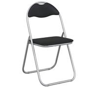 Teenpull Chaise Pliante 8 pcs Noir et Gris 48 x 43,5 x 81 cm Simili Cuir Acier Assise rembourrée Gain de Place pour Cuisine Salle à Manger Moderne