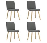 Teenpull Chaises à Manger Lot de 4 Gris foncé Tissu Polyester, métal et Bois d'hévéa, 45x54x86 cm, Chaise Salle à Manger Moderne, Confortable et Stable pour Cuisine et Salle à Manger