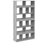Teenpull Cloison de séparation Sonoma Gris en Bois d'ingénierie avec 15 Compartiments, étagère bibliothèque Polyvalente, Rangement spacieux pour Salon, Bureau ou Chambre, Design élégant et Durable