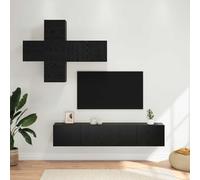 Teenpull Ensemble de 3 meubles TV muraux en bois moderne avec espace de rangement, portes, compartiments, design peu encombrant pour home cinéma, plateau multimédia, récepteur et console de jeu