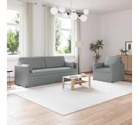 Teenpull Ensemble de canapé 2 pièces gris clair en tissu avec cadre en métal 198 x 78 x 80 cm, canapé d'angle pour salon, chambre d'amis, meubles rembourrés avec accoudoirs en bois et housse amovible