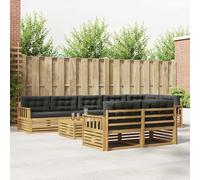 Teenpull Ensemble de canapé d'extérieur 9 pièces en polyester résistant aux intempéries avec table, fauteuil, canapé, coussins, salon modulaire pour terrasse et confort de jardin
