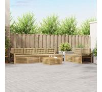 Teenpull Ensemble de canapé d'extérieur avec coussins, 7 pièces, blanc, beige, polyester, résistant aux intempéries, avec table, salon modulaire pour terrasse, salon, confort