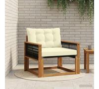 Teenpull Ensemble de canapé d'extérieur en bois d'acacia massif, module de salon avec partie centrale et partie d'angle, canapé de jardin résistant aux intempéries pour terrasse, balcon, jardin