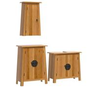 Teenpull Ensemble de Meubles de Salle de Bain 3 pcs Bois de pin Massif Armoire Murale et Meuble-lavabo avec Grand Espace de Rangement Style Vintage pour Salle de Bain Fonctionnelle et élégante