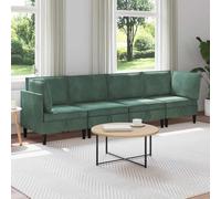 Teenpull Ensemble de meubles de salon en velours vert mer avec espace de rangement, 4 pièces, cadre en contreplaqué, coussins de siège rembourrés ergonomiques, pour l'intérieur, mobilier mural
