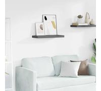 Teenpull Étagère Murale Flottante Gris Brillant MDF 60x23,5x3,8 cm avec Cadre métallique système de Montage Invisible pour Rangement et décoration Murale Design