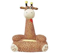 Teenpull Fauteuil en peluche girafe marron en polyester 52 x 47 x 74 cm avec fond antidérapant et rembourrage en polypropylène doux pour les enfants à partir de 3 ans pour jouer, lire et se détendre
