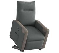 Teenpull Fauteuil relax avec aide à se lever - Gris foncé - Tissu électrique - Réglable manuellement - 69 x 86 x 100 cm - Jusqu'à 110 kg - Pour salon et chambre à coucher - Expérience d'assise