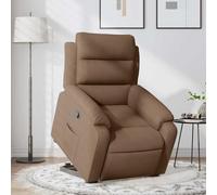 Teenpull Fauteuil relax électrique avec aide au levage, tissu marron, fonction allongée manuelle, expérience d'assise confortable, poche latérale pratique, cadre solide, capacité de charge de 110 kg