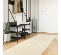Teenpull HUARTE Tapis de couloir en polyester à poils moyens - Lavable et antidérapant - Convient au chauffage au sol - Pour salon, chambre à coucher, couloir, cuisine, maison moderne - Crème
