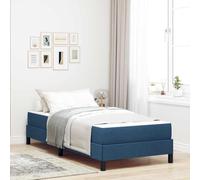 Teenpull Lit à sommier tapissier avec matelas, bleu, 90 x 190 cm, en tissu, sommier à lattes, lit simple, lit rembourré en bois, chambre à coucher, lit d'appoint, lit d'invité, lit pour adolescent