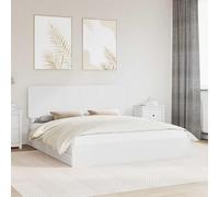 Teenpull Lit de rangement avec tête de lit, blanc, 180 x 200 cm, avec tiroir, espace de rangement, sommier à lattes, lit double, chambre à coucher, lit d'appoint, lit d'invité