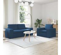 Teenpull Lot de 2 canapés bleus en tissu - 182 x 80 x 82 cm - Cadre en métal - Rembourrage ergonomique - Pour salon, chambre d'amis et sièges flexibles
