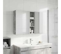Teenpull Lot de 3 armoires de salle de bain en bois - 120 x 14,5 x 70 cm - Montage mural avec éclairage LED - Miroir bidirectionnel - Espace de rangement et étagère pour meubles de salle de bain et
