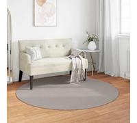 Teenpull Lugo Tapis rond en polyester - Lavable - Antidérapant - Doux - Pour salon, chambre à coucher, couloir, cuisine, salle à manger - Diamètre : 160 cm - Pour chauffage au sol - Crème et taupe