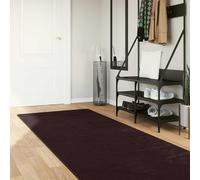 Teenpull Marsa Tapis de couloir Anthracite 100 x 400 cm en polyester et PVC à poils courts lavable antidérapant doux moelleux moderne pour couloir, chambre à coucher, salon