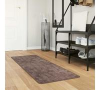 Teenpull Marsa Tapis de couloir gris 50 x 200 cm en polyester et PVC lavable antidérapant à poils plats pour couloir, chambre à coucher, salon, silencieux, doux, intérieur