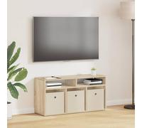 Teenpull Meuble bas avec tiroirs et étagères en chêne Sonoma 87 x 27,5 x 43 cm, meuble TV et meuble multimédia pour salon avec beaucoup d'espace de rangement, commode et armoire basse HiFi, design