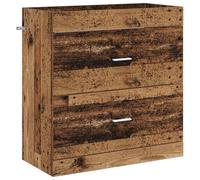 Teenpull Meuble bas de salle de bain en bois vieilli 78,5 x 37,5 x 81 cm avec tiroirs, espace de rangement, peu encombrant pour salle de bain, meuble sous lavabo, étagère, organisateur pour lavabo