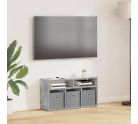 Teenpull Meuble bas gris béton avec 3 tiroirs 72 x 22,5 x 38 cm, meuble TV et meuble multimédia avec beaucoup d'espace de rangement, armoire basse HiFi pour salon, étagère et commode pour récepteur et