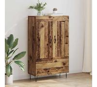 Teenpull Meuble haut en bois vieilli 69,5 x 31 x 115 cm avec tiroir et 2 portes, buffet moderne et solution de rangement pour salon, salle à manger, bureau, couloir, design vintage