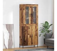 Teenpull Meuble haut mural en bois vieilli - 69,5 x 34 x 180 cm - Buffet moderne avec portes, espace de rangement et étagère pour salon, salle à manger, bureau et couloir