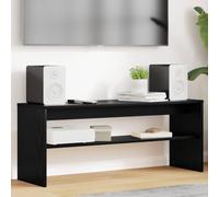 Teenpull Meuble TV aspect chêne noir, 100 x 30 x 40 cm, avec étagère et espace de rangement pour salon, home cinéma, planche multimédia pour télévision, HiFi, récepteur et console de jeux