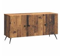 Teenpull Meuble TV en bois vieilli 99 x 34,5 x 50 cm avec portes pivotantes, espace de rangement et gestion des câbles pour salon, tableau multimédia, meuble basse, meuble HiFi, commode et home cinéma