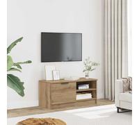 Teenpull Meuble TV en chêne Artisan - 80 x 35 x 36,5 cm - En bois avec espace de rangement, porte, étagères, meuble bas pour salon, home cinéma, planche multimédia, armoire basse HiFi, commode