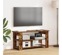 Teenpull Meuble TV en chêne fumé 100 x 40 x 50 cm, meuble bas en bois avec beaucoup d'espace de rangement, étagère pour salon, planche multimédia pour télévision et hi-fi
