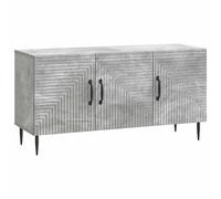 Teenpull Meuble TV gris béton en bois 99 x 34,5 x 50 cm avec pieds étroits en métal, espace de rangement polyvalent pour salon, meuble multimédia et meuble bas HiFi, meuble bas moderne avec porte et