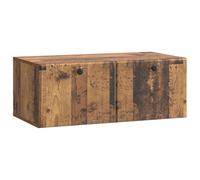 Teenpull Meuble TV mural en bois vieilli 78,5 x 41 x 30 cm avec beaucoup d'espace de rangement, portes battantes à 90°, meuble bas moderne pour salon, meuble multimédia et rangement hi-fi