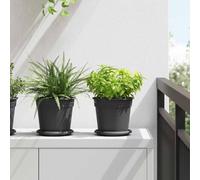 Teenpull Pots de Plantes 6 pcs Noir Plastique Durable 17 x 14 cm légers avec Drainage pour Jardin terrasse intérieur extérieur décor Naturel élégant