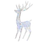 Teenpull Renne LED XXL en acrylique Décoration de Noël 250 LED 180 cm Multicolore Jardin Intérieur Extérieur Éclairage de Noël Guirlande lumineuse fenêtre Lumière d'ambiance Minuterie Batterie