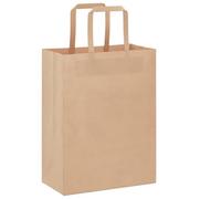 Teenpull Sacs en Papier Kraft Marron 250 pcs 21x11x28 cm avec poignées Corde, Emballage Cadeau, Pochette Transport pour fête Anniversaire Mariage noël