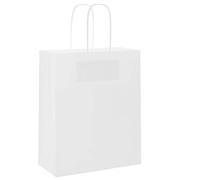 Teenpull Sacs en Papier Kraft Marron avec poignées en Corde 18x8x22 cm 250 pièces pour Emballage Cadeau fête Anniversaire Mariage Noël, Pochette Transport Rangement Durable
