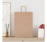 Teenpull Sacs en Papier Kraft Marron avec poignées en Corde 32x17x44 cm 250 pcs pour Emballage Cadeau fête Anniversaire Mariage Noël Utilisation Boutique Rangement