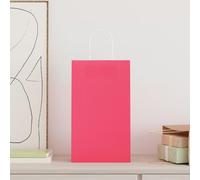 Teenpull Sacs en Papier Kraft Rose 50 pcs 21x11x36 cm avec poignées en Corde pour Emballage Cadeau fête Anniversaire Mariage Noël, Pochette Transport Rangement décoratif